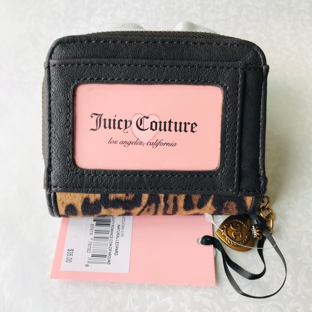 Juicy Couture Romance Coin Zip Around Natural Leopard Wallet - Picture 4 of 11